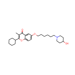 Cc1c(C2CCCCC2)oc2ccc(OCCCCCCN3CCC(O)CC3)cc2c1=O ZINC000013454452