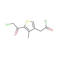 Cc1c(CC(=O)Cl)csc1C(=O)CCl ZINC000045394382