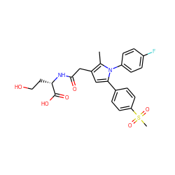 Cc1c(CC(=O)N[C@@H](CCO)C(=O)O)cc(-c2ccc(S(C)(=O)=O)cc2)n1-c1ccc(F)cc1 ZINC000103232518