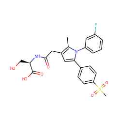 Cc1c(CC(=O)N[C@H](CO)C(=O)O)cc(-c2ccc(S(C)(=O)=O)cc2)n1-c1cccc(F)c1 ZINC000103232506