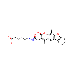 Cc1c(CC(=O)NCCCCCC(=O)O)c(=O)oc2c(C)c3oc4c(c3cc12)CCCC4 ZINC000002102771