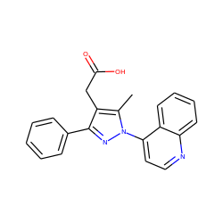 Cc1c(CC(=O)O)c(-c2ccccc2)nn1-c1ccnc2ccccc12 ZINC000096270517