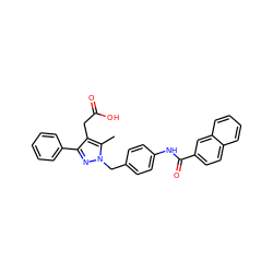 Cc1c(CC(=O)O)c(-c2ccccc2)nn1Cc1ccc(NC(=O)c2ccc3ccccc3c2)cc1 ZINC000141653535