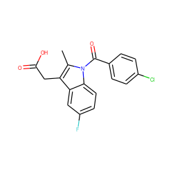 Cc1c(CC(=O)O)c2cc(F)ccc2n1C(=O)c1ccc(Cl)cc1 ZINC000095581450