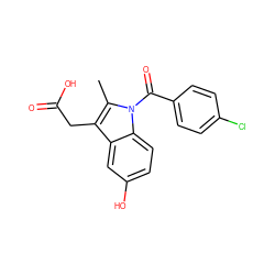 Cc1c(CC(=O)O)c2cc(O)ccc2n1C(=O)c1ccc(Cl)cc1 ZINC000006068955