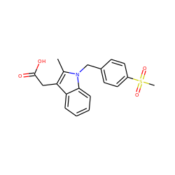 Cc1c(CC(=O)O)c2ccccc2n1Cc1ccc(S(C)(=O)=O)cc1 ZINC000201888582