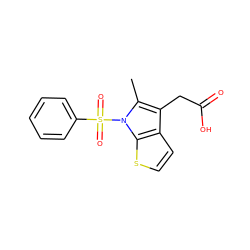 Cc1c(CC(=O)O)c2ccsc2n1S(=O)(=O)c1ccccc1 ZINC000066066139