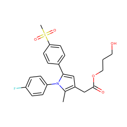 Cc1c(CC(=O)OCCCO)cc(-c2ccc(S(C)(=O)=O)cc2)n1-c1ccc(F)cc1 ZINC000073223122