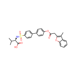 Cc1c(CC(=O)Oc2ccc(-c3ccc(S(=O)(=O)N[C@@H](C(=O)O)C(C)C)cc3)cc2)oc2ccccc12 ZINC000040395269