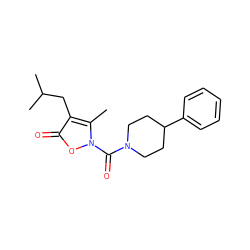 Cc1c(CC(C)C)c(=O)on1C(=O)N1CCC(c2ccccc2)CC1 ZINC000026845960