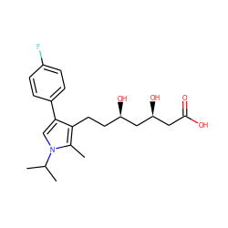 Cc1c(CC[C@@H](O)C[C@@H](O)CC(=O)O)c(-c2ccc(F)cc2)cn1C(C)C ZINC000027761091