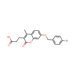 Cc1c(CCC(=O)O)c(=O)oc2cc(OCc3ccc(Br)cc3)ccc12 ZINC000001118917