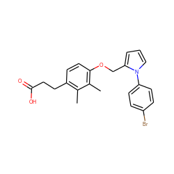 Cc1c(CCC(=O)O)ccc(OCc2cccn2-c2ccc(Br)cc2)c1C ZINC000225925023