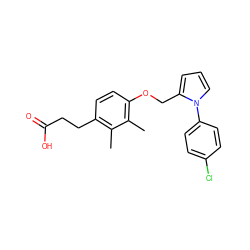 Cc1c(CCC(=O)O)ccc(OCc2cccn2-c2ccc(Cl)cc2)c1C ZINC000225898709