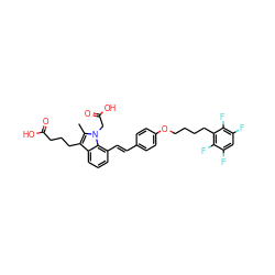 Cc1c(CCCC(=O)O)c2cccc(/C=C/c3ccc(OCCCCc4c(F)c(F)cc(F)c4F)cc3)c2n1CC(=O)O ZINC000473249738