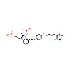 Cc1c(CCCC(=O)O)c2cccc(/C=C/c3ccc(OCCCCc4c(F)ccc(F)c4F)cc3)c2n1CC(=O)O ZINC000473249598