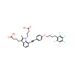 Cc1c(CCCC(=O)O)c2cccc(C#Cc3ccc(OCCCCc4c(F)cc(F)c(F)c4F)cc3)c2n1CCCC(=O)O ZINC000114182705