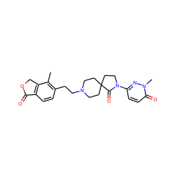 Cc1c(CCN2CCC3(CC2)CCN(c2ccc(=O)n(C)n2)C3=O)ccc2c1COC2=O ZINC001772598441