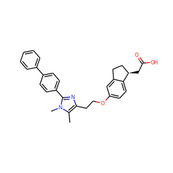 Cc1c(CCOc2ccc3c(c2)CC[C@H]3CC(=O)O)nc(-c2ccc(-c3ccccc3)cc2)n1C ZINC000028951998