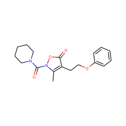 Cc1c(CCOc2ccccc2)c(=O)on1C(=O)N1CCCCC1 ZINC000026936302