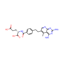 Cc1c(CCc2ccc(C(=O)N[C@@H](CCC(=O)O)C(=O)O)cc2)cnc2nc(N)nc(N)c12 ZINC000026275189