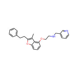 Cc1c(CCc2ccccc2)oc2cccc(OCCNCc3cccnc3)c12 ZINC000103277968