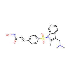 Cc1c(CN(C)C)c2ccccc2n1S(=O)(=O)c1ccc(/C=C/C(=O)NO)cc1 ZINC001772656078