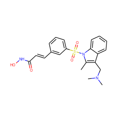 Cc1c(CN(C)C)c2ccccc2n1S(=O)(=O)c1cccc(/C=C/C(=O)NO)c1 ZINC001772577901