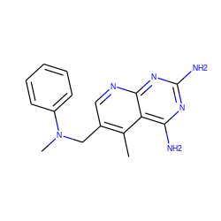 Cc1c(CN(C)c2ccccc2)cnc2nc(N)nc(N)c12 ZINC000028121224