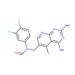 Cc1c(CN(C=O)c2ccc(Cl)c(Cl)c2)cnc2nc(N)nc(N)c12 ZINC000003814947