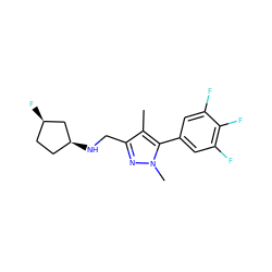 Cc1c(CN[C@H]2CC[C@@H](F)C2)nn(C)c1-c1cc(F)c(F)c(F)c1 ZINC000043015721