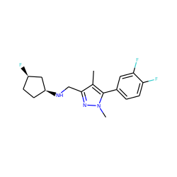 Cc1c(CN[C@H]2CC[C@@H](F)C2)nn(C)c1-c1ccc(F)c(F)c1 ZINC000043025366