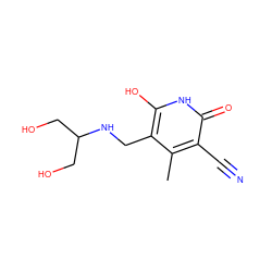 Cc1c(CNC(CO)CO)c(O)[nH]c(=O)c1C#N ZINC000103293016