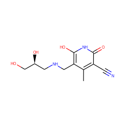 Cc1c(CNC[C@H](O)CO)c(O)[nH]c(=O)c1C#N ZINC000103293019