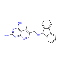 Cc1c(CNC2c3ccccc3-c3ccccc32)cnc2nc(N)nc(N)c12 ZINC000005891437