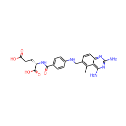 Cc1c(CNc2ccc(C(=O)N[C@@H](CCC(=O)O)C(=O)O)cc2)ccc2nc(N)nc(N)c12 ZINC000021289010