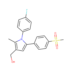 Cc1c(CO)cc(-c2ccc(S(C)(=O)=O)cc2)n1-c1ccc(F)cc1 ZINC000013762078