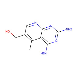 Cc1c(CO)cnc2nc(N)nc(N)c12 ZINC000005891528