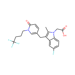 Cc1c(Cc2ccc(=O)n(CCCC(F)(F)F)c2)c2cc(F)ccc2n1CC(=O)O ZINC000117015779