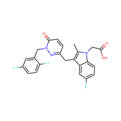 Cc1c(Cc2ccc(=O)n(Cc3cc(F)ccc3F)n2)c2cc(F)ccc2n1CC(=O)O ZINC000117015551