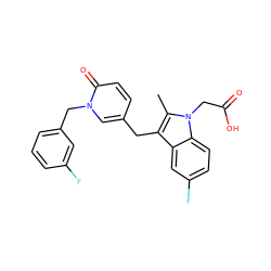 Cc1c(Cc2ccc(=O)n(Cc3cccc(F)c3)c2)c2cc(F)ccc2n1CC(=O)O ZINC000117015839