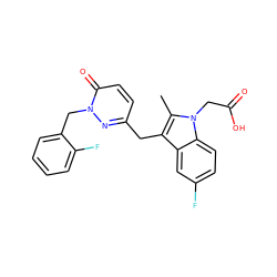 Cc1c(Cc2ccc(=O)n(Cc3ccccc3F)n2)c2cc(F)ccc2n1CC(=O)O ZINC000117015570