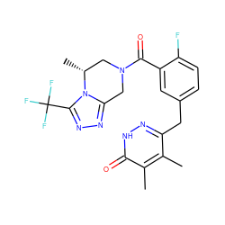 Cc1c(Cc2ccc(F)c(C(=O)N3Cc4nnc(C(F)(F)F)n4[C@H](C)C3)c2)n[nH]c(=O)c1C ZINC000208091903