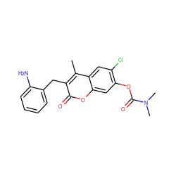 Cc1c(Cc2ccccc2N)c(=O)oc2cc(OC(=O)N(C)C)c(Cl)cc12 ZINC000103283457