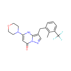 Cc1c(Cc2cnn3c(=O)cc(N4CCOCC4)[nH]c23)cccc1C(F)(F)F ZINC000095583732