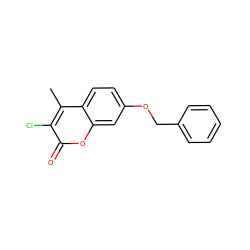 Cc1c(Cl)c(=O)oc2cc(OCc3ccccc3)ccc12 ZINC000006188513