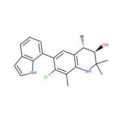 Cc1c(Cl)c(-c2cccc3cc[nH]c23)cc2c1NC(C)(C)[C@H](O)[C@H]2C ZINC000034640800