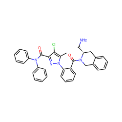 Cc1c(Cl)c(C(=O)N(c2ccccc2)c2ccccc2)nn1-c1ccccc1C(=O)N1Cc2ccccc2C[C@H]1CN ZINC000029465127