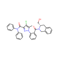 Cc1c(Cl)c(C(=O)N(c2ccccc2)c2ccccc2)nn1-c1ccccc1C(=O)N1Cc2ccccc2C[C@H]1CO ZINC000029465118