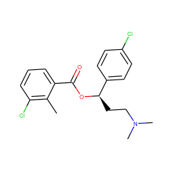 Cc1c(Cl)cccc1C(=O)O[C@H](CCN(C)C)c1ccc(Cl)cc1 ZINC000013684929